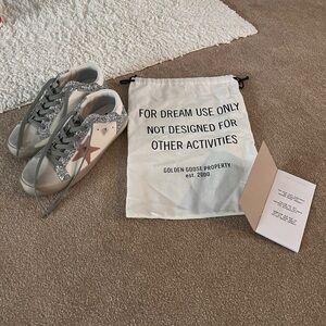 Golden Goose Silver Glitter Sneakers